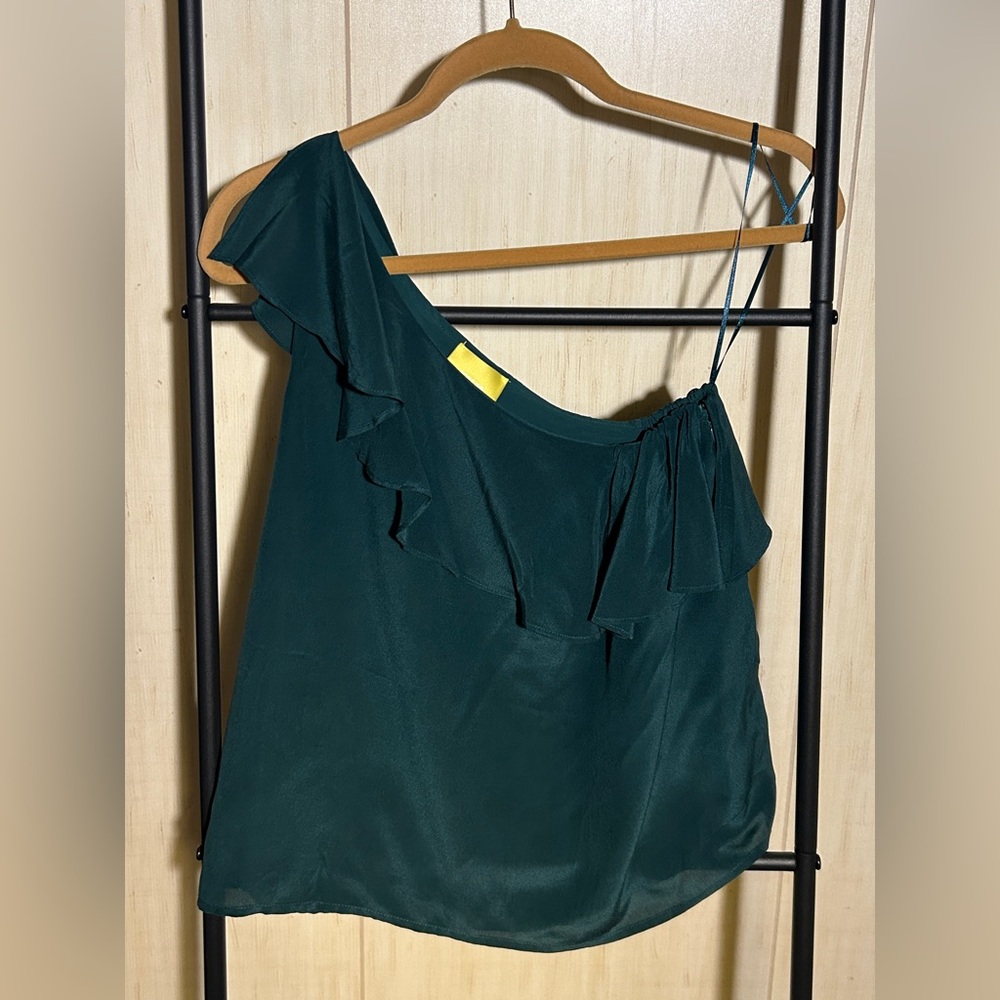 Maeve by Anthropologie One Shoulder Ruffle Blouse